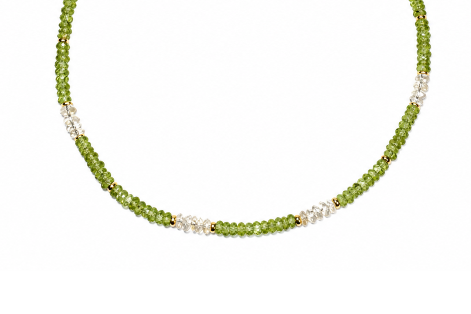 MINI BEADED: PERIDOT & CITRINE NECKLACE