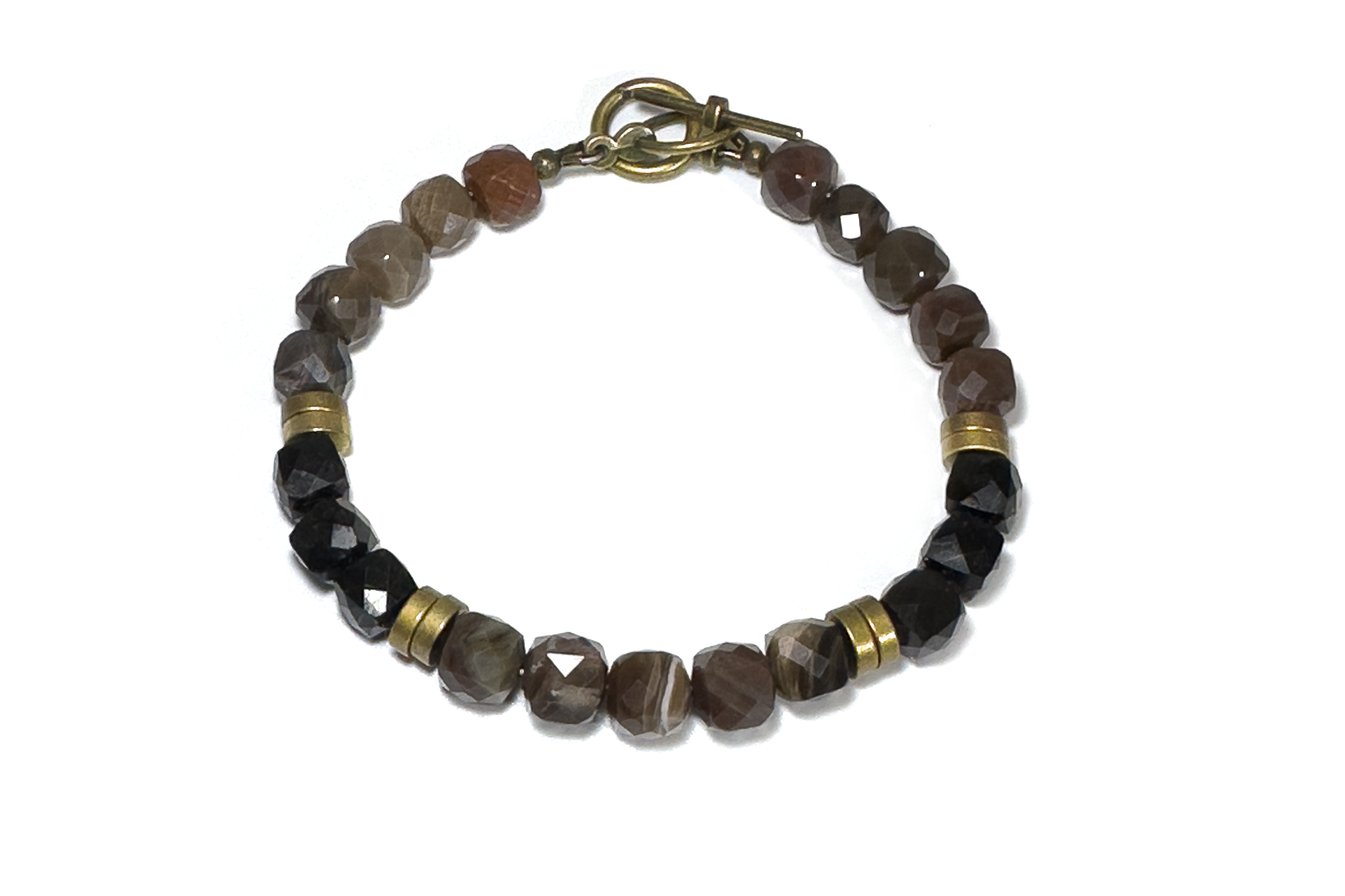 NARROW: PETRIFIED WOOD & BLACK TOURMALINE