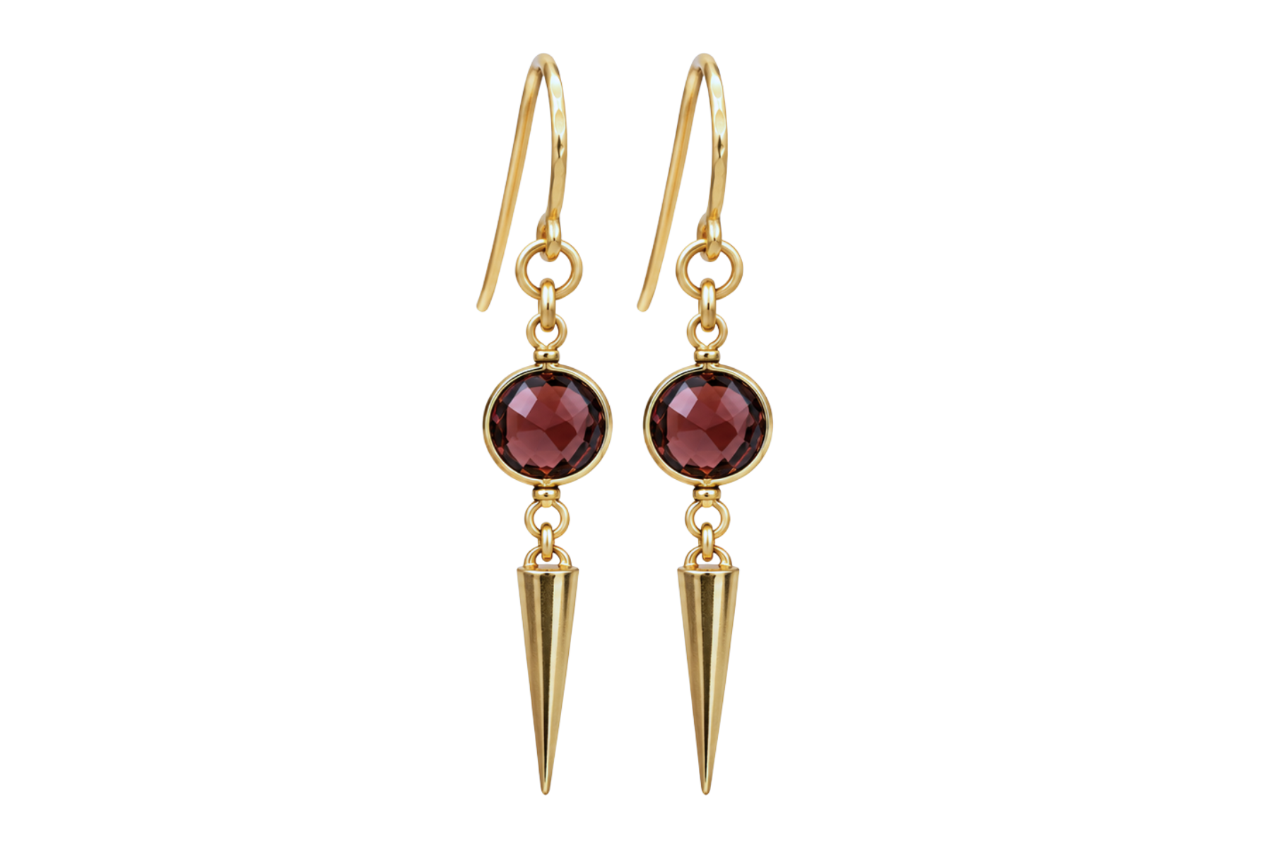 CLASSIC HOOK: BEZEL & GOLD SPIKE EARRINGS (CHOICE OF BEZEL COLOR)