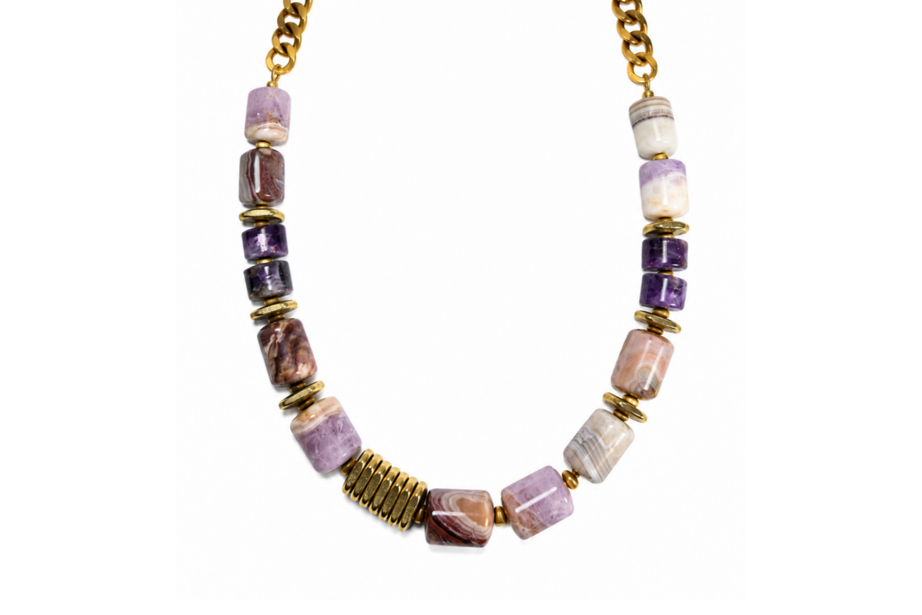 RAINBOW AMETHYST & MICA NECKLACE