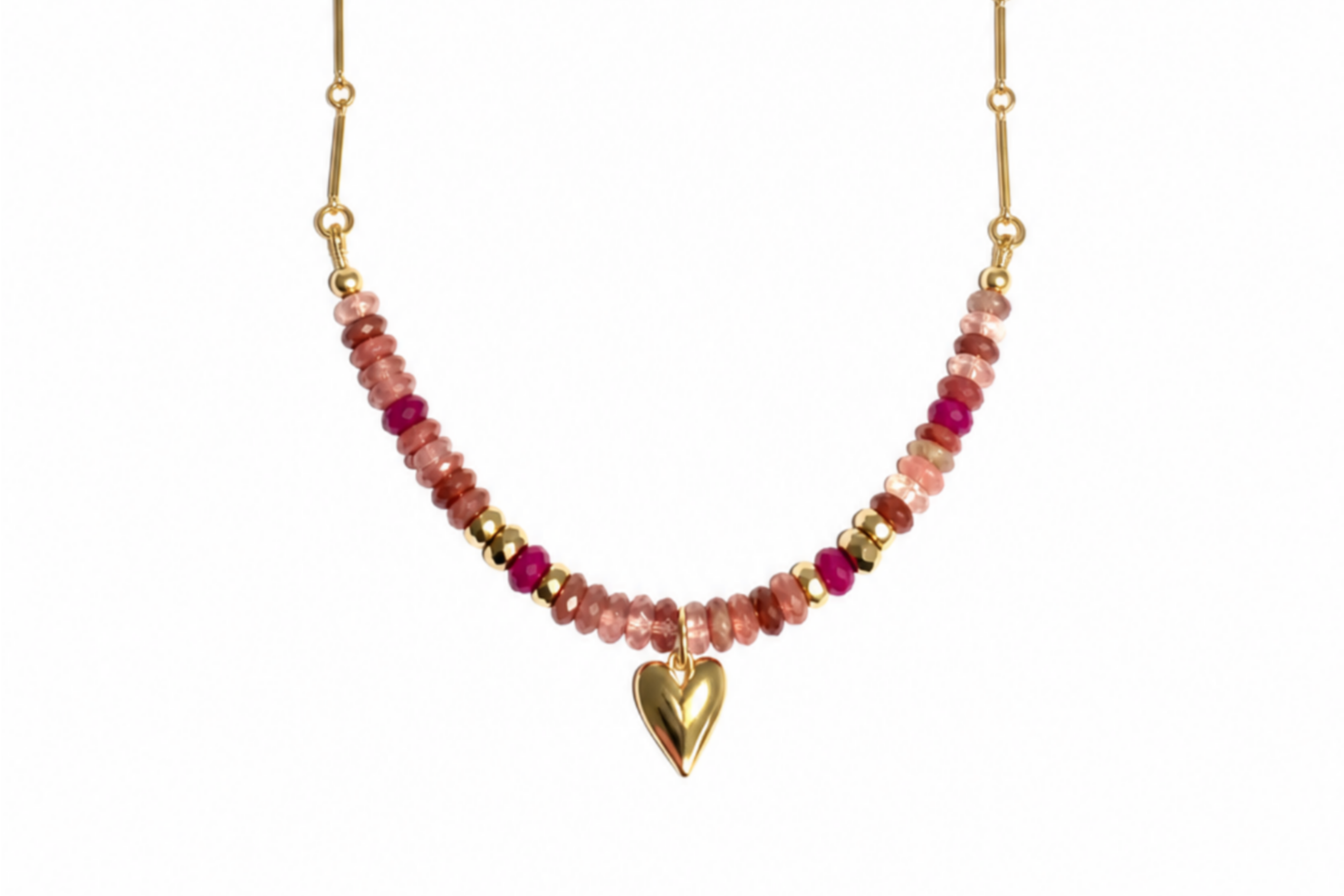 LAZASINE & PUFFY HEART | BAR CHAIN NECKLACE