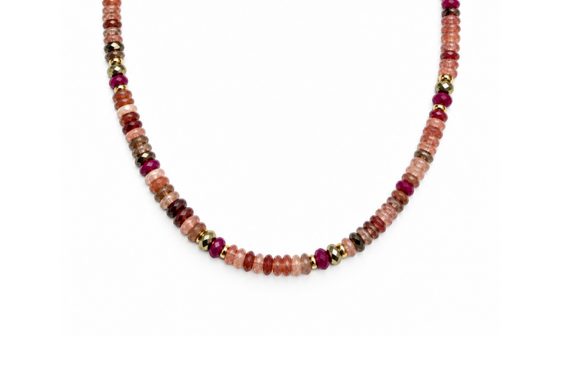 MINI BEADED LAZASINE & RUBY NECKLACE