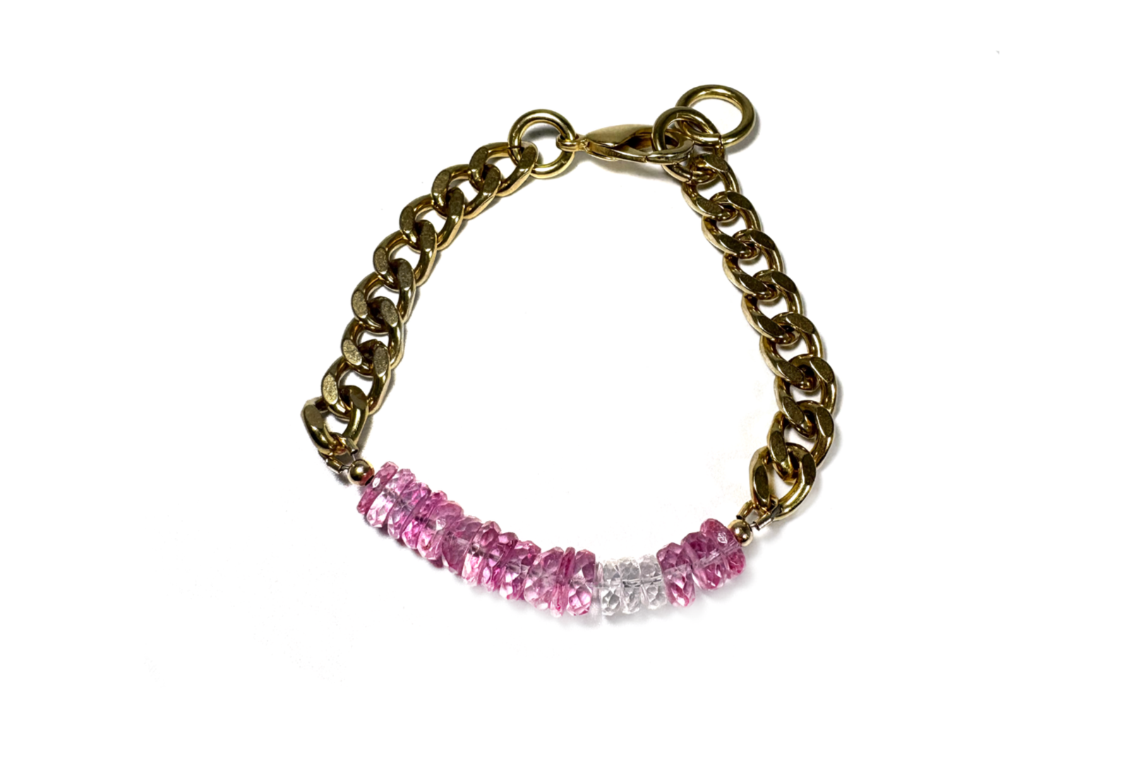 REMIX: FACETED PINK & WHITE TOPAZ  BRACELET