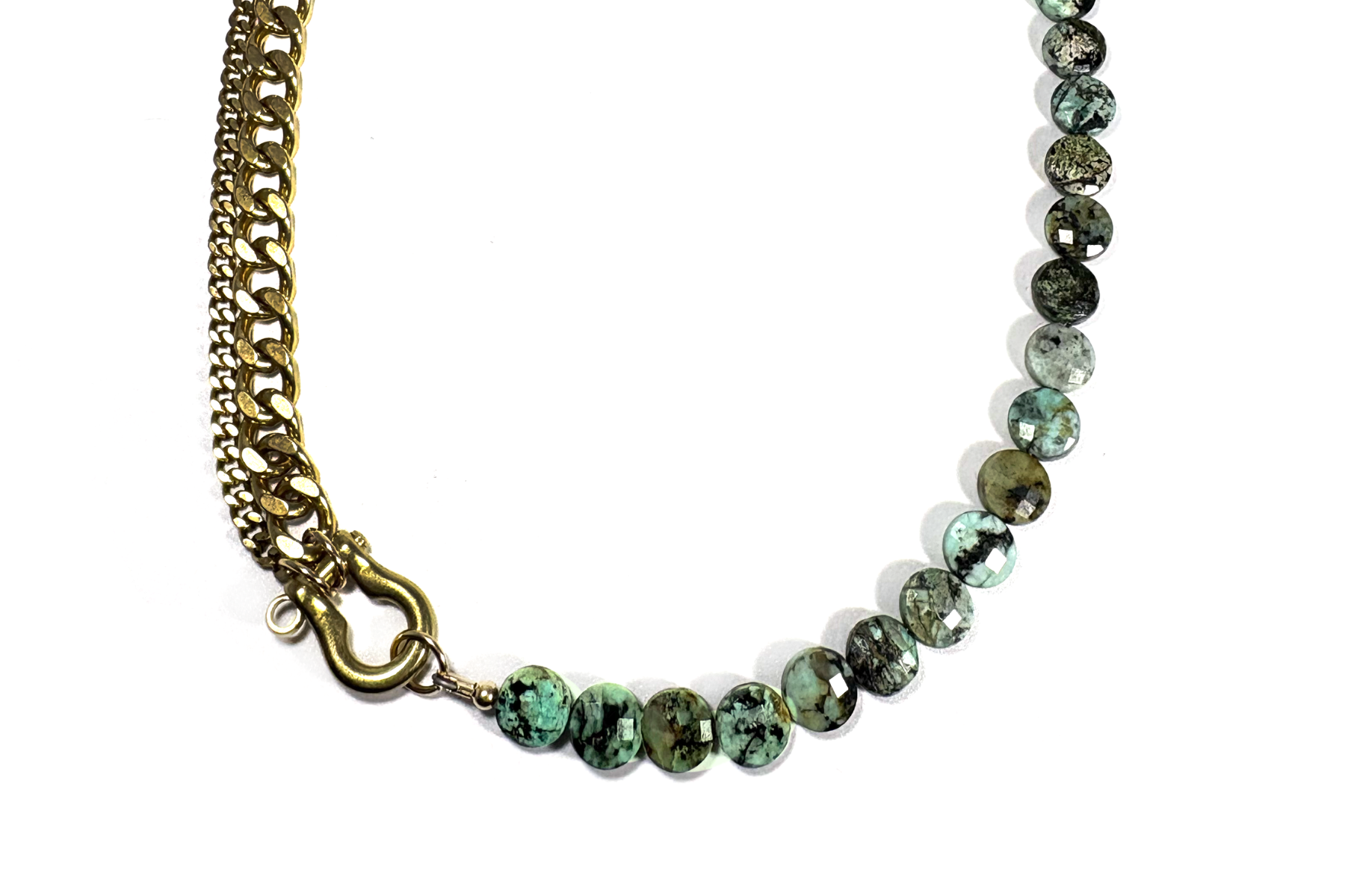 SHACKLE DUO: AFRICAN TURQUOISE COIN NECKLACE