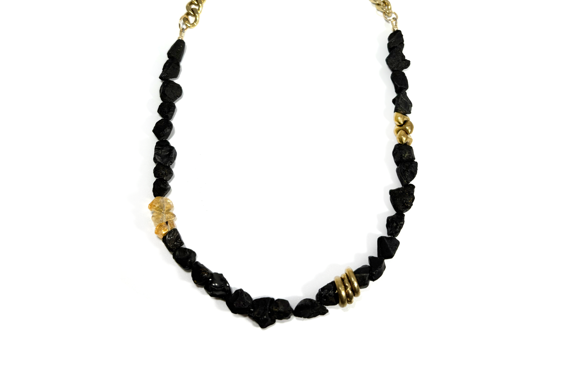 STORMY SUNSET: RAW SPINEL & CITRINE NECKLACE
