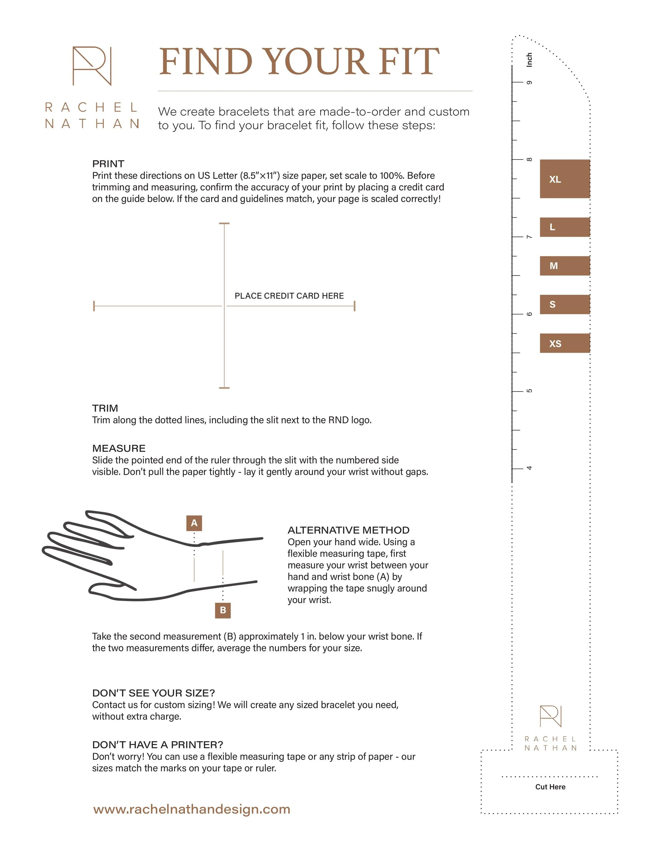 Fit/Sizing — Rachel Nathan Design