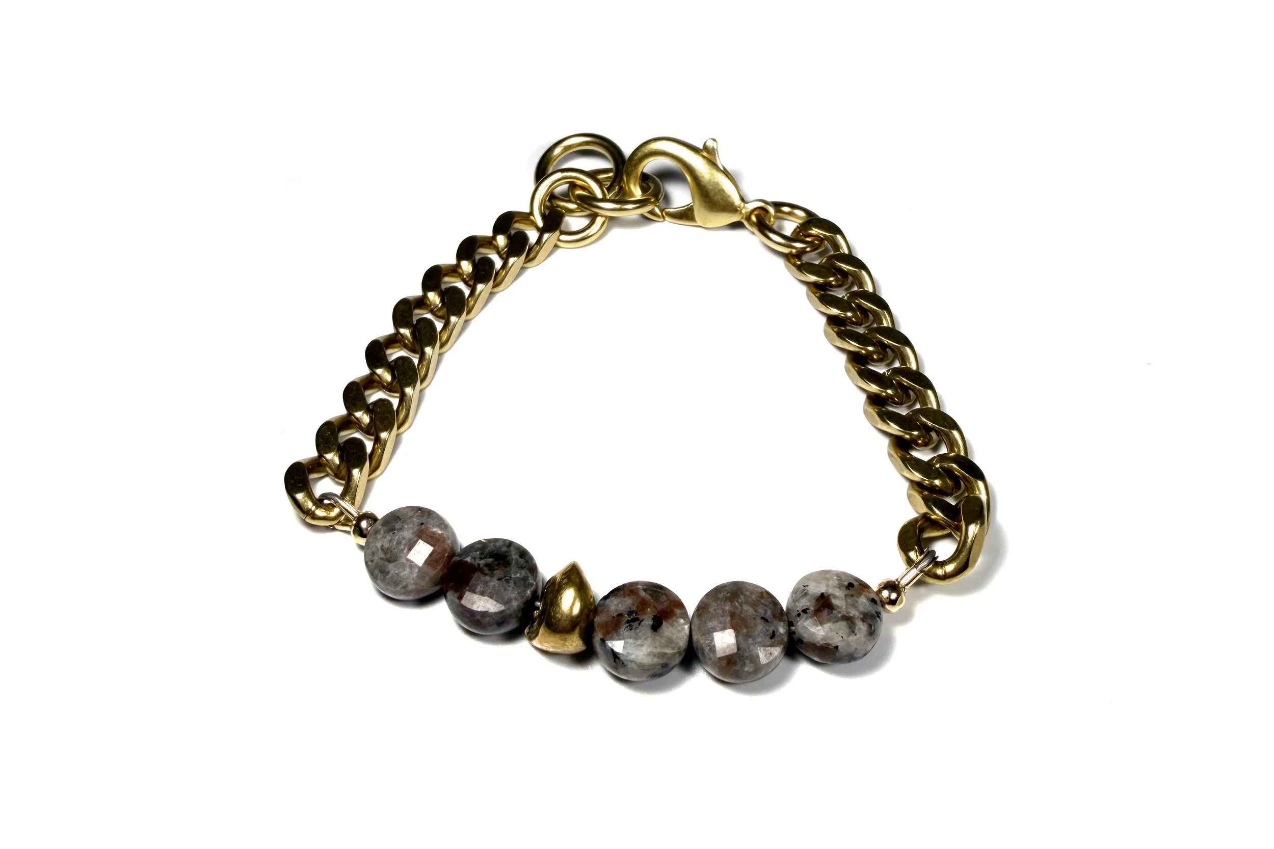 REMIX: YUPERLITE & BRASS STONE BRACELET