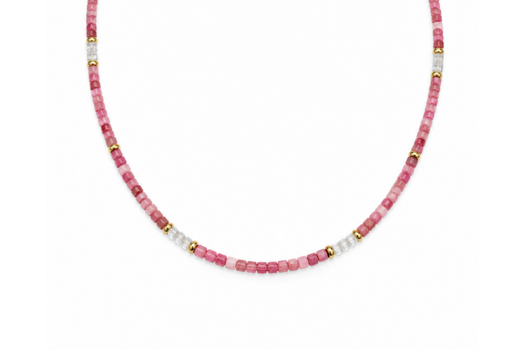 MINI BEADED PINK TOURMALINE & ZIRCON NECKLACE