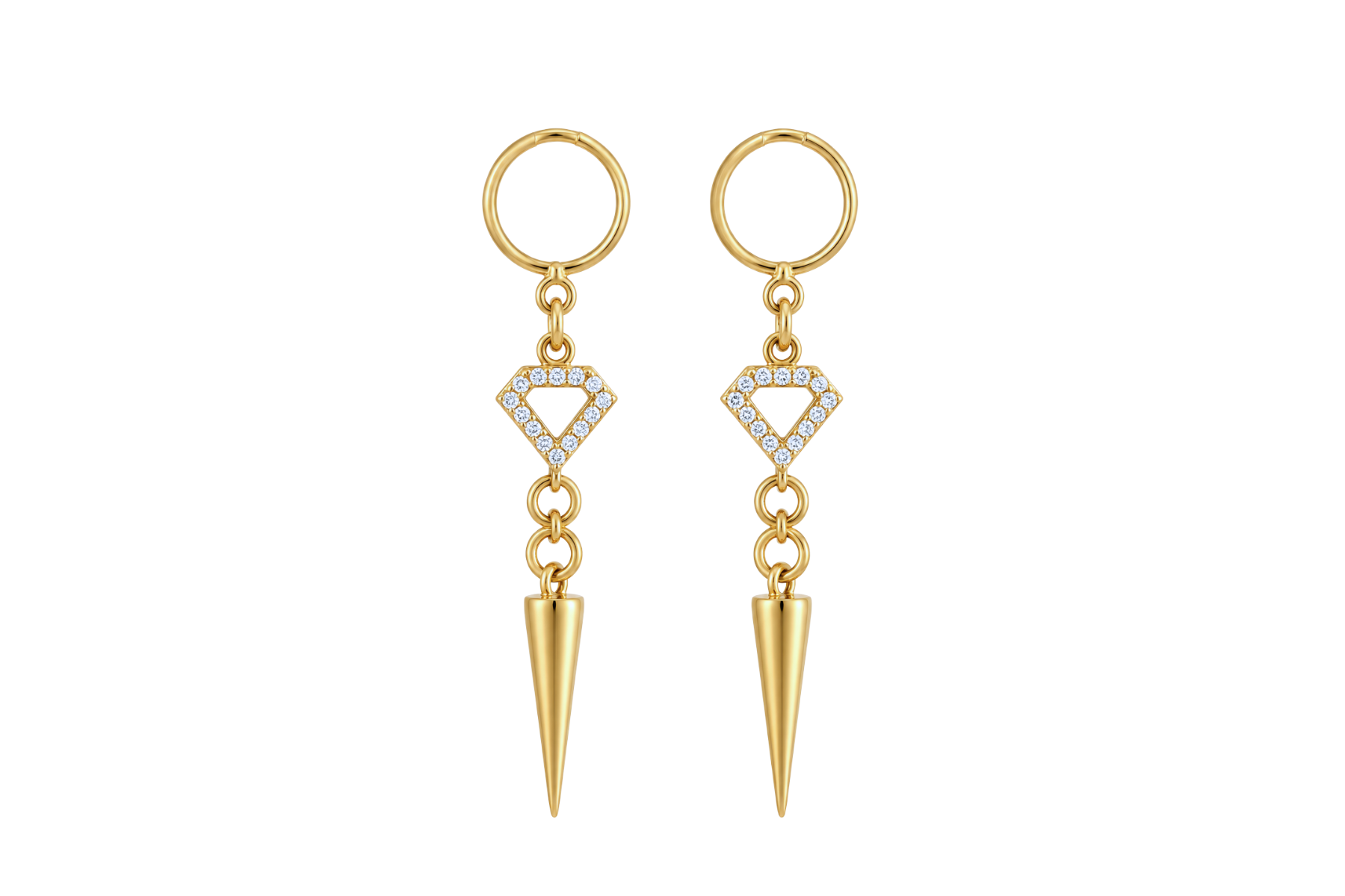 CIRCLE POST: PAVÉ SHIELD | SPIKE EARRINGS