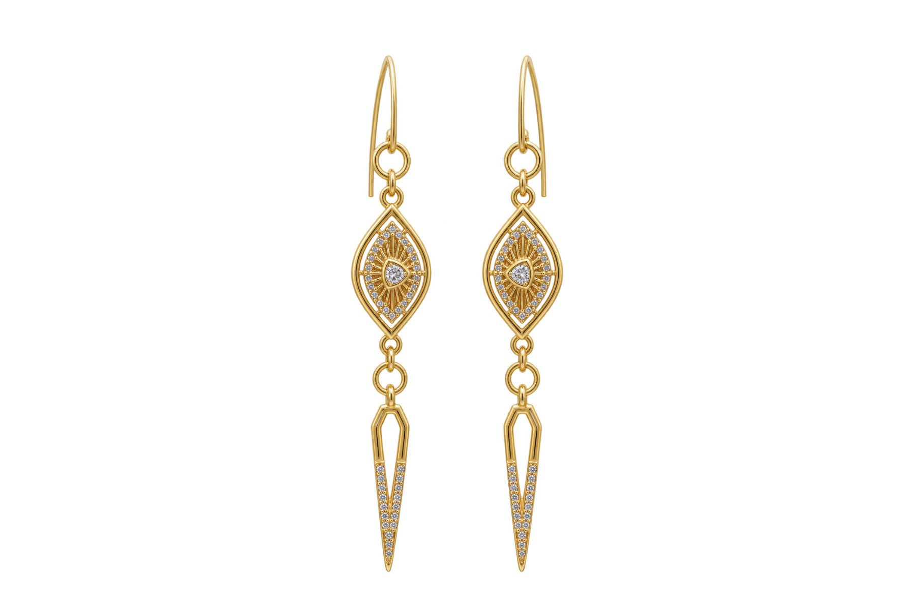 ANGLED HOOK: VERTICAL EYE & PAVÉ SPEAR