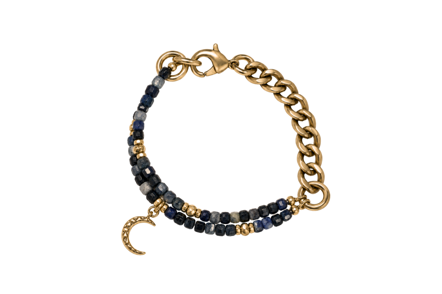 REMIX DUO: MINI BLUE SAPPHIRE & MOON BRACELET