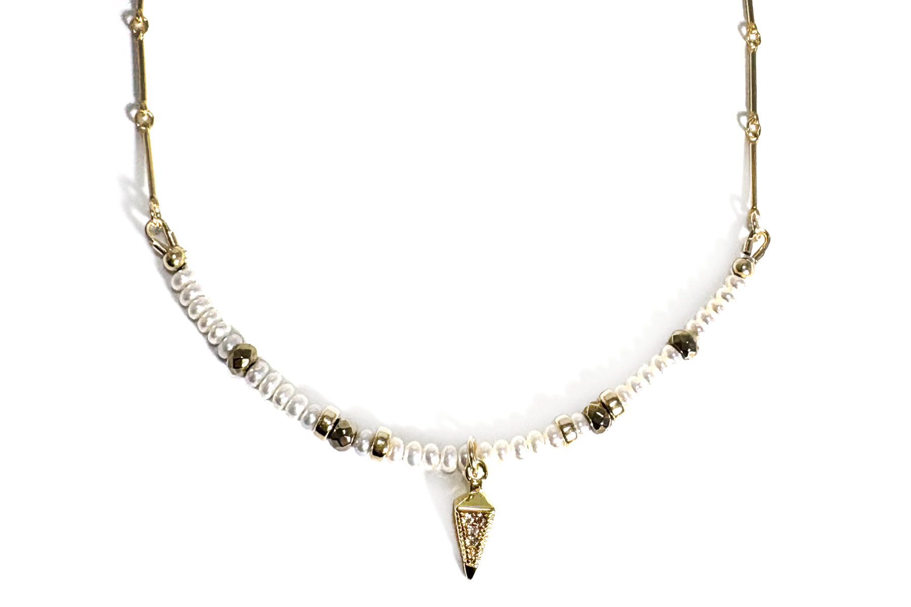 PEARL | BAR CHAIN & ART DECO DROP