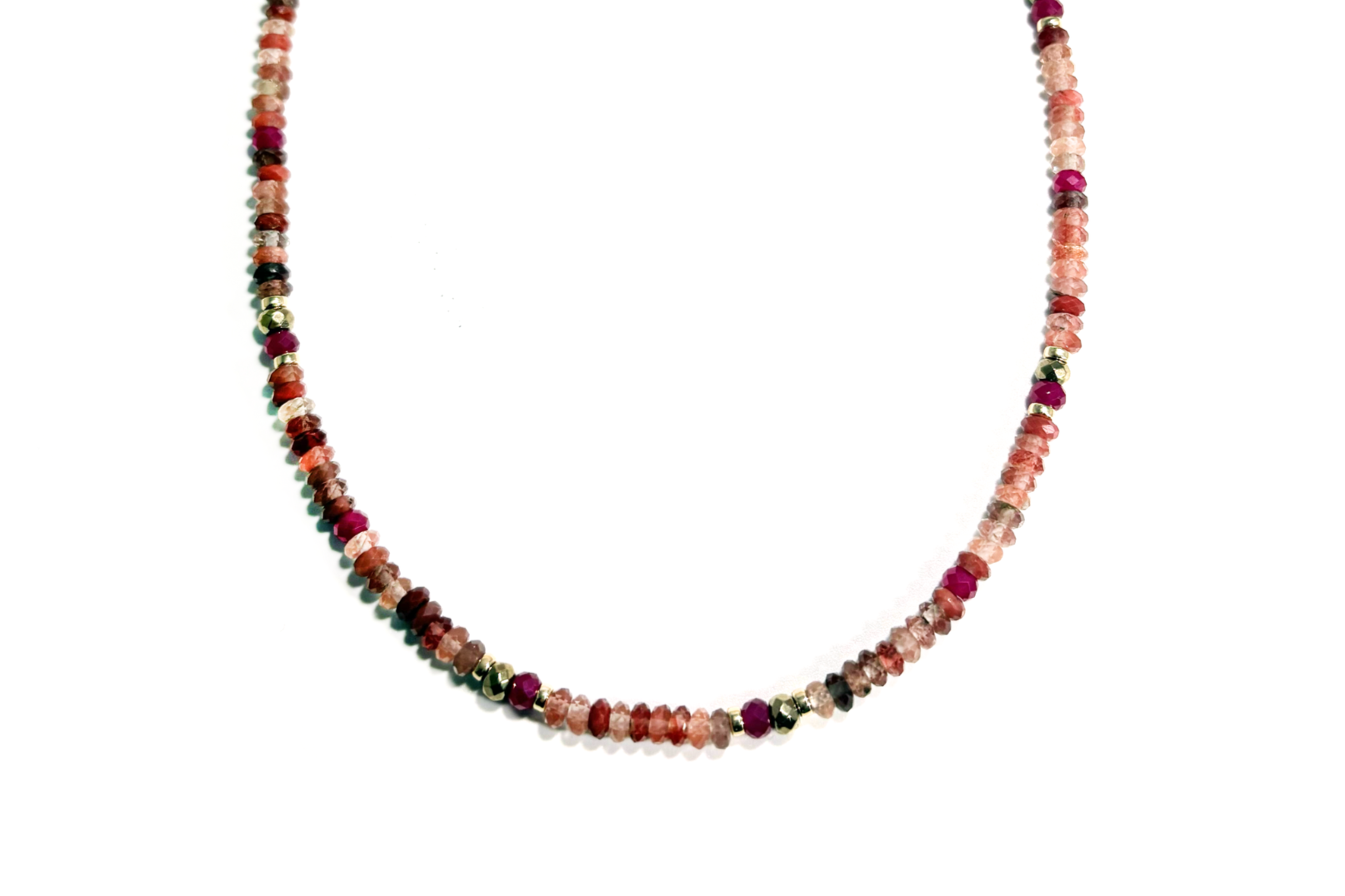 MINI BEADED LAZASINE & RUBY NECKLACE