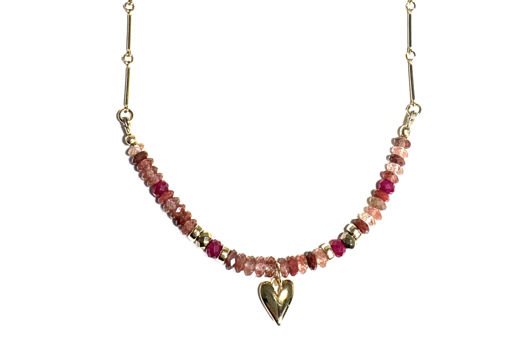 LAZASINE | BAR CHAIN & PUFFY HEART