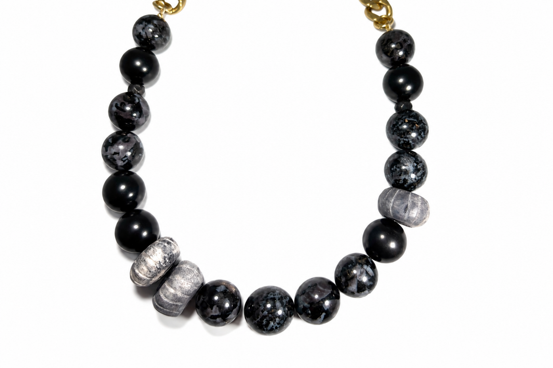 INDIGO GABBRO & BONE NECKLACE