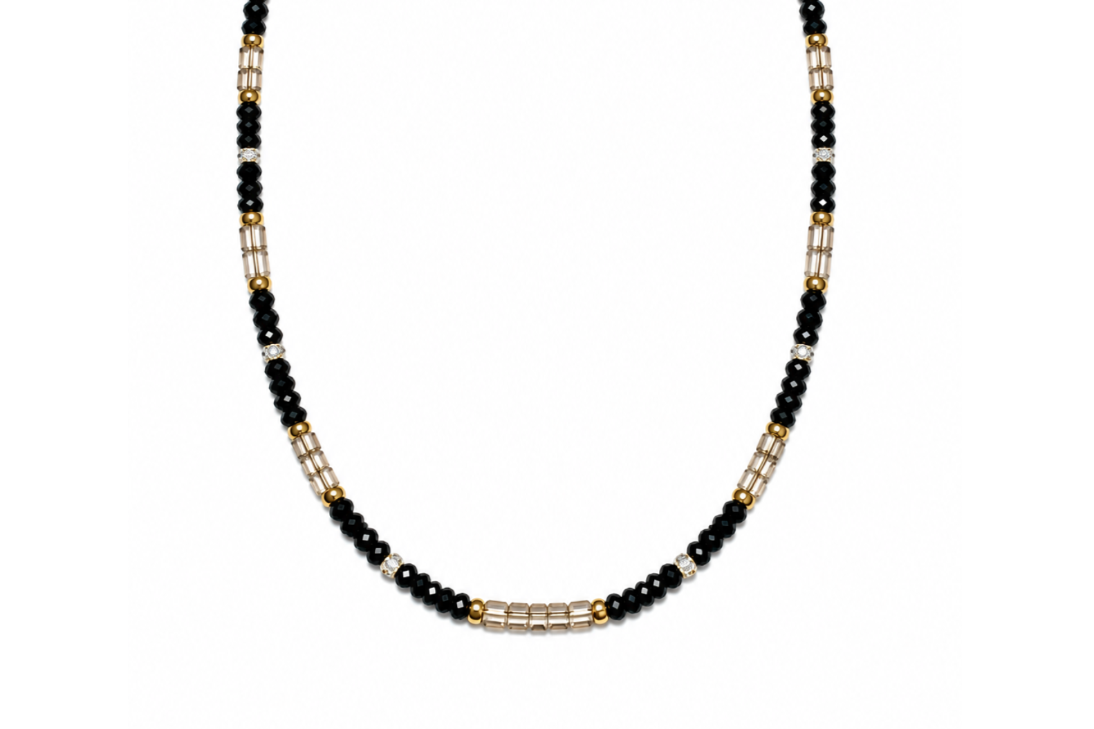 MINI BEADED SPINEL & ICED OBSIDIAN NECKLACE