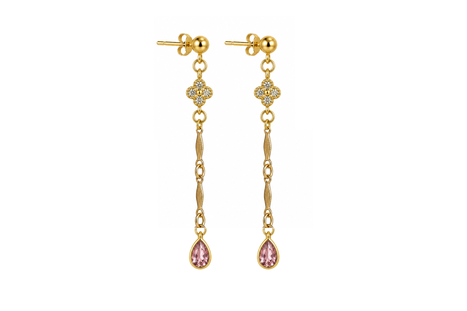 POST: CLOVER RIBBON DROP EARRINGS