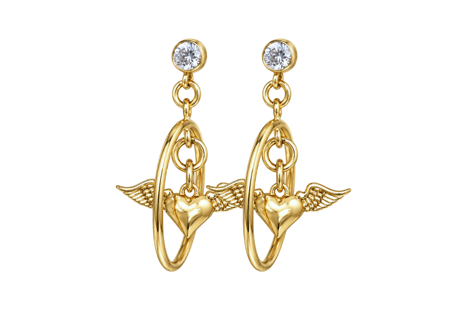 CRYSTAL POST: HOOP & FLOATING ANGEL