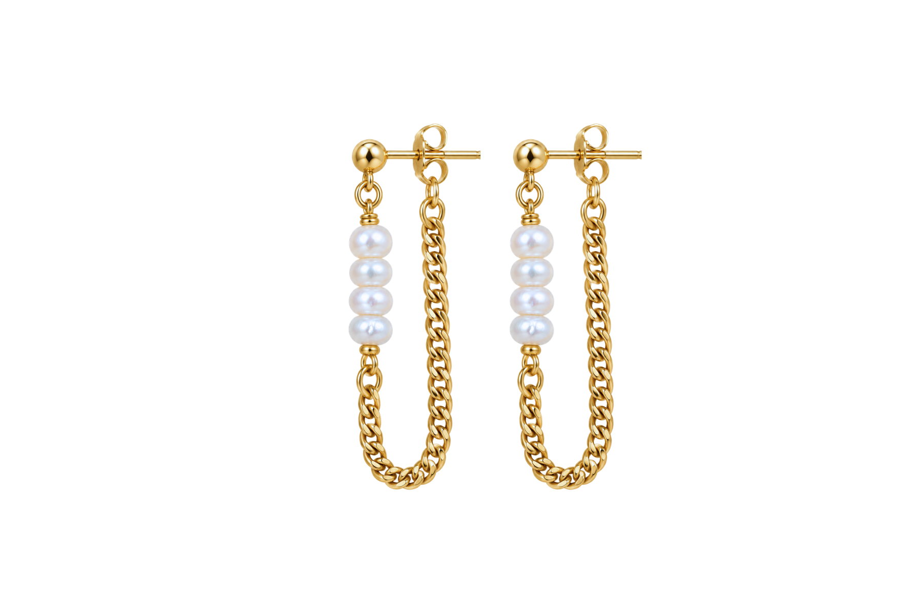 POST: BEADED CHAIN EARRINGS (MULTIPLE GEMSTONE OPTIONS)