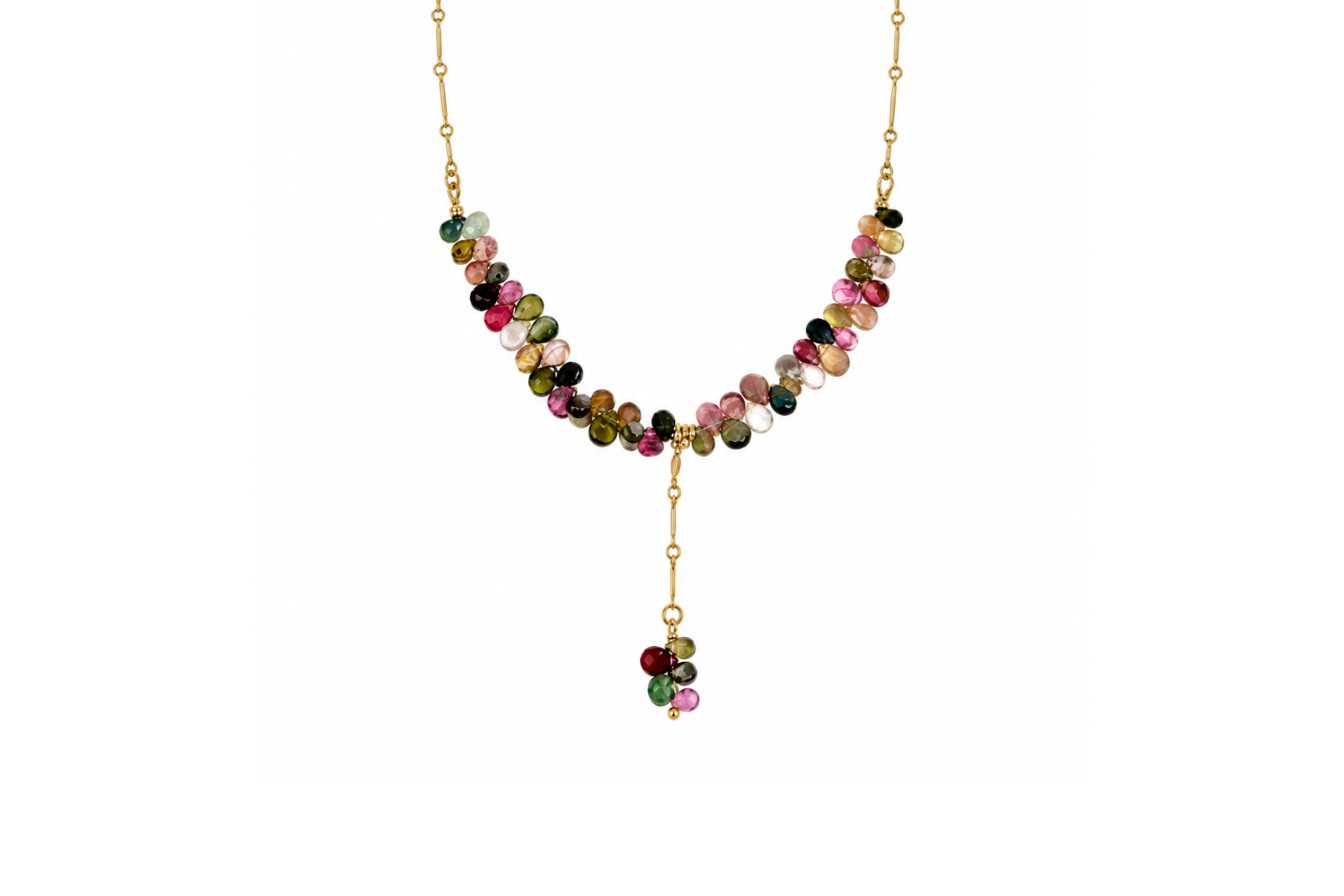 WATERMELON TOURMALINE Y NECKLACE