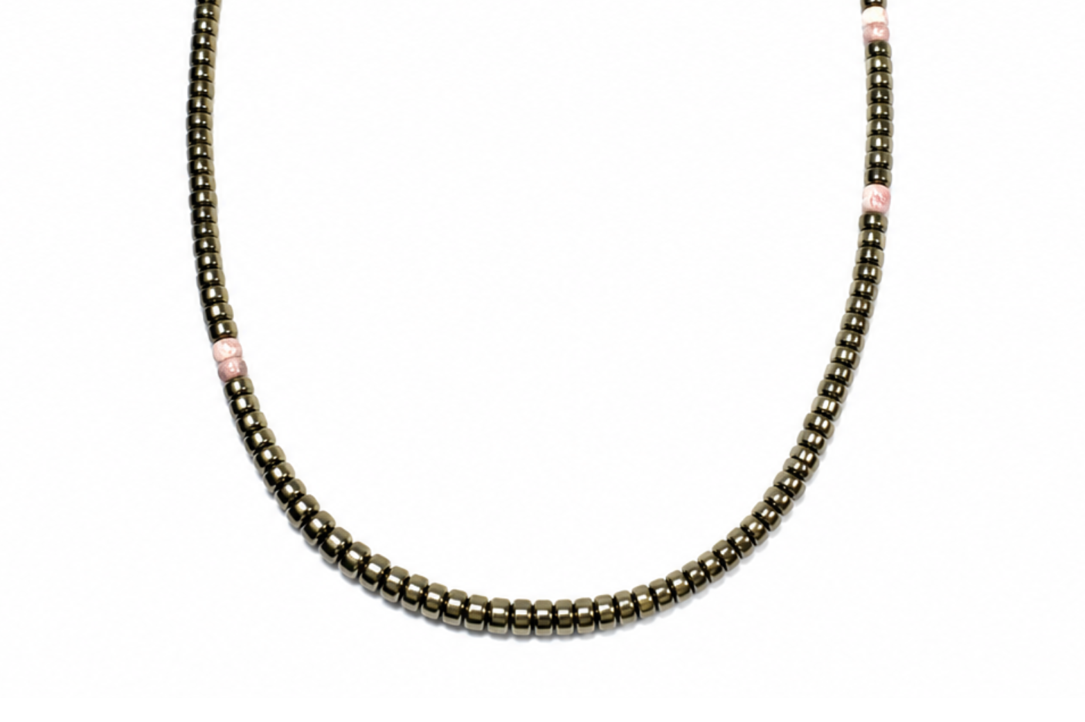 MINI BEADED: PYRITE & RHODOCHROSITE NECKLACE