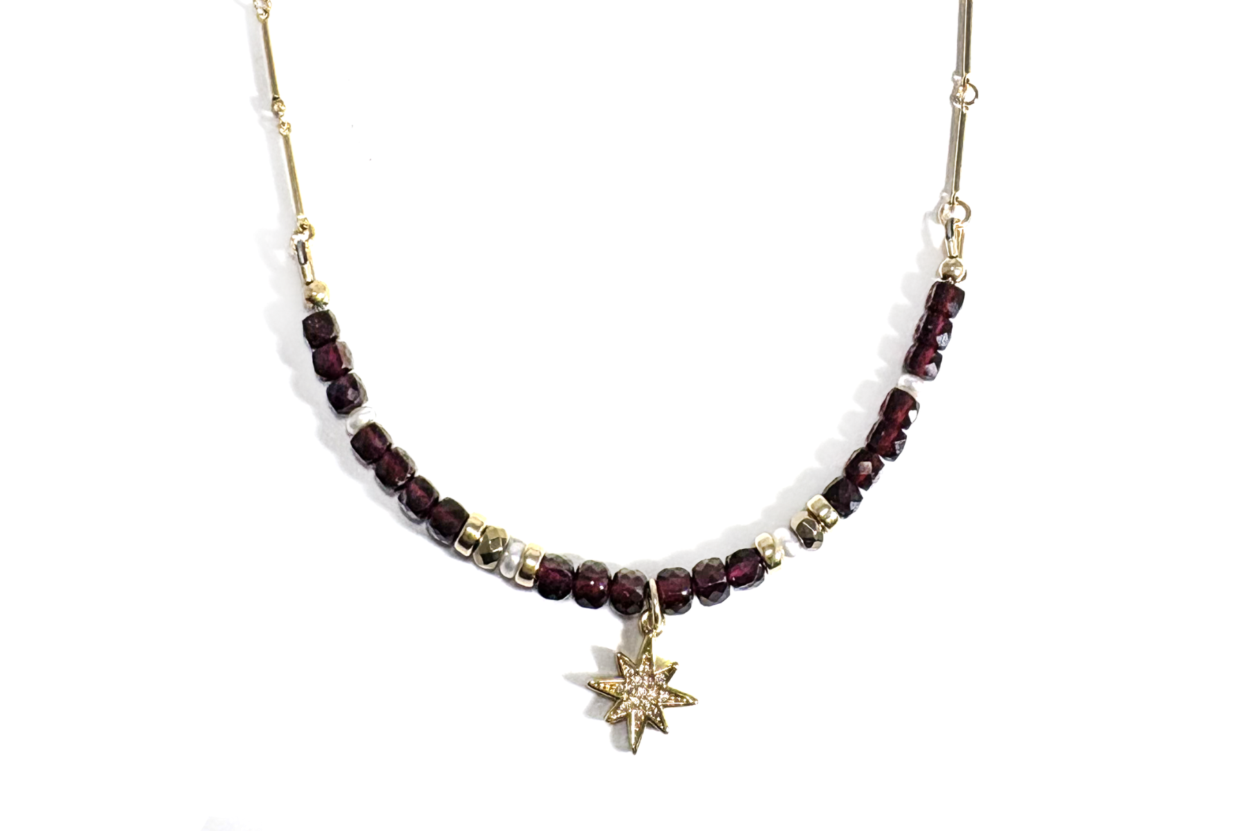 GARNET | BAR CHAIN & PAVÉ NORTH STAR