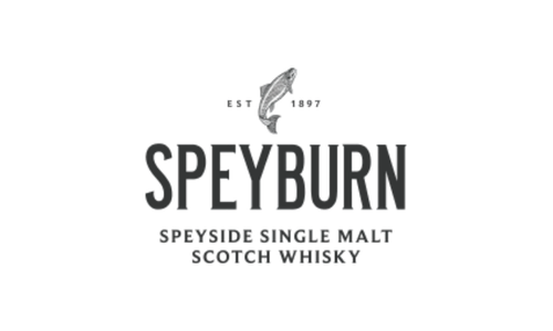 Logo of Speyburn Single Malt Scotch Whisky with a graphic of a leaping fish and the text 'SPEYBURN' and 'SPEYSIDE SINGLE MALT SCOTCH WHISKY'.