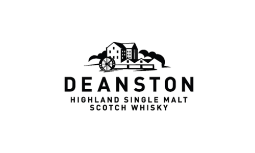 Deanston logo with a stylized building and trees above the text.