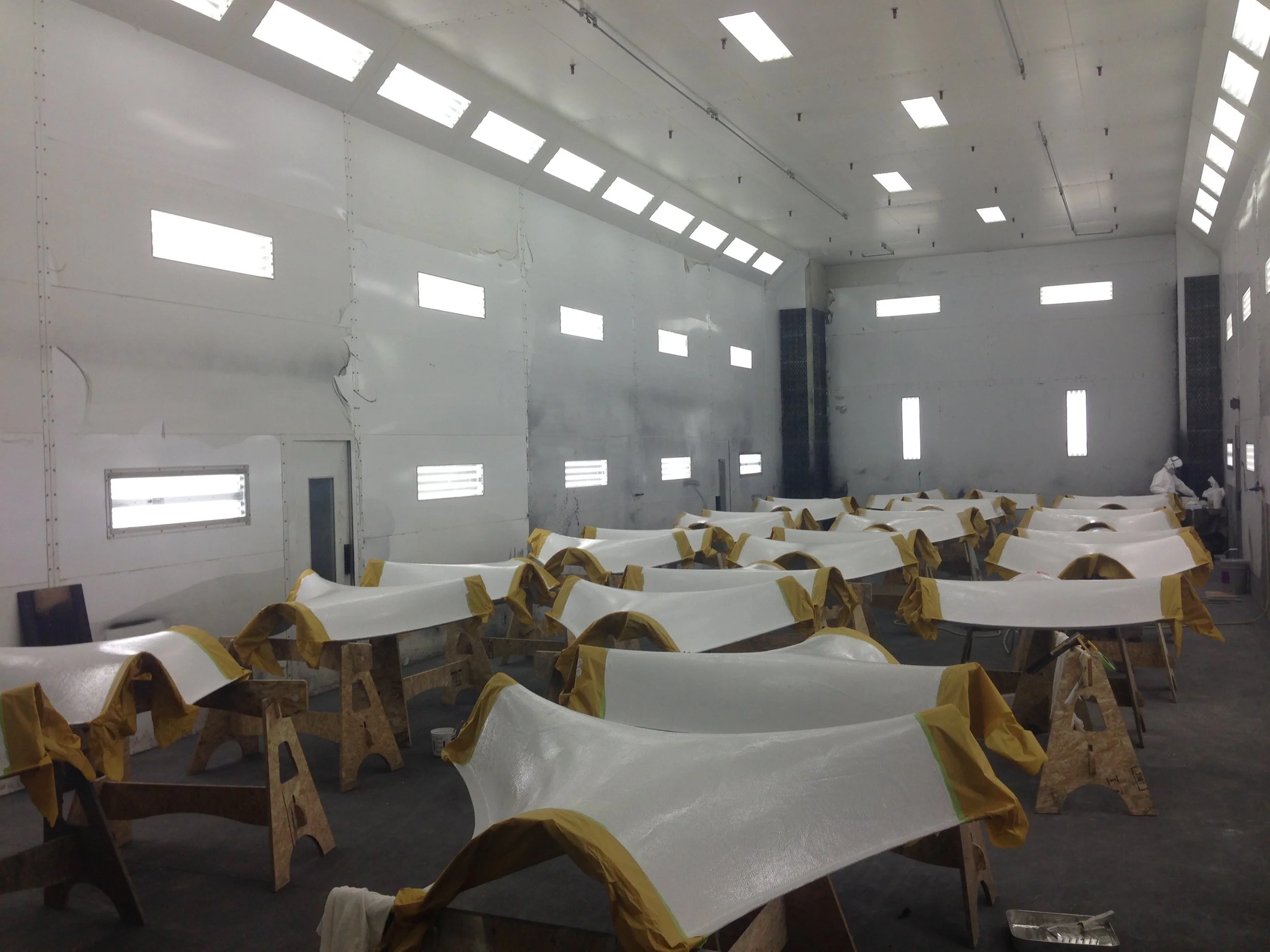  “Inside the clean and paint room, units await their finishing coats—each one carefully prepped to meet the project’s exacting standards.” 