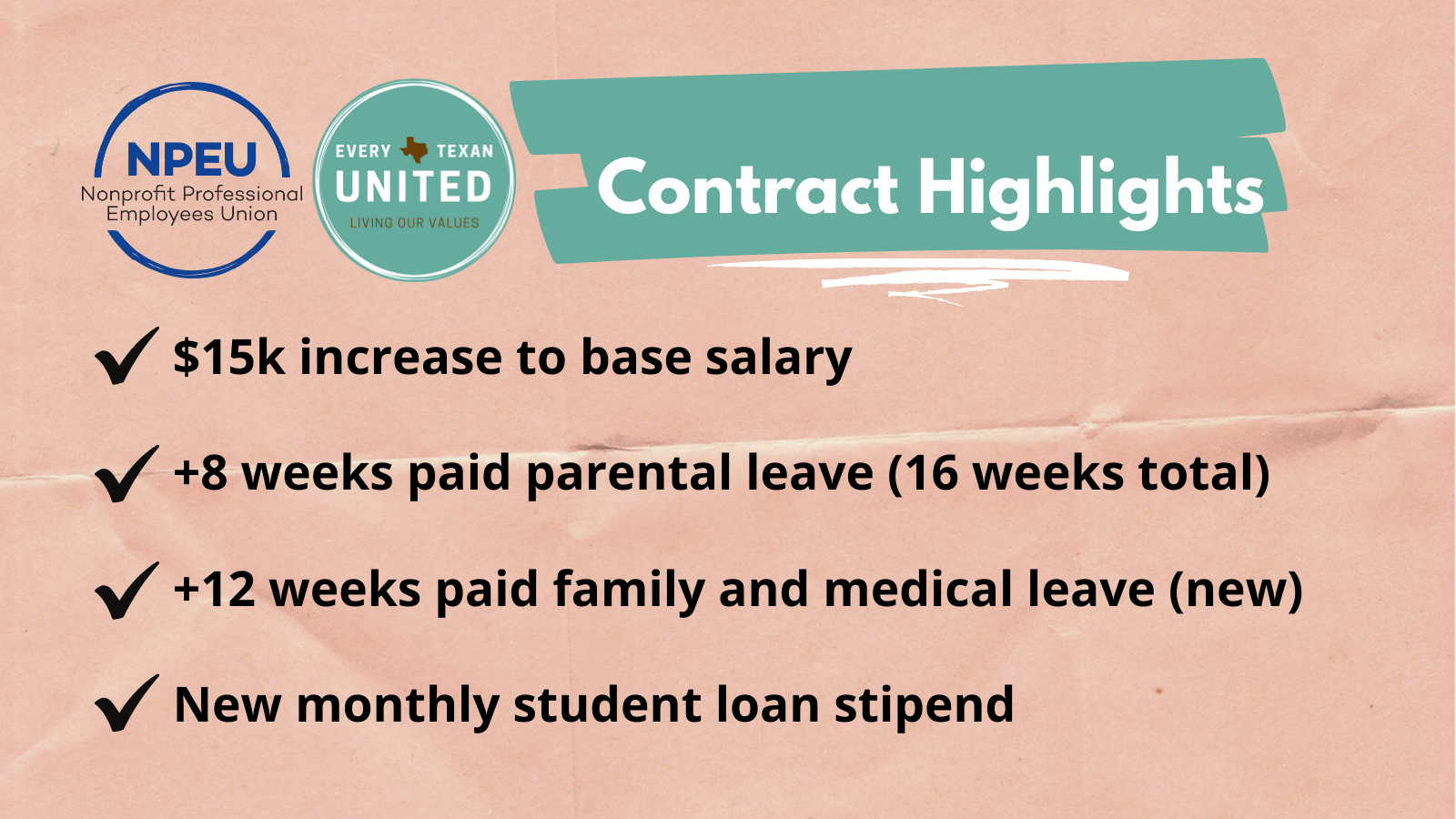 Every Texan Ratifies Union Agreement, First NPEU Contract in Texas and Any Right-to-Work State&nbsp;