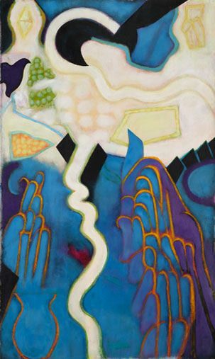 William Scharf: # Blue Is # January 9 – February 14, 2009 &lt;alt: Abstract shapes on blue background&lt;/&gt;