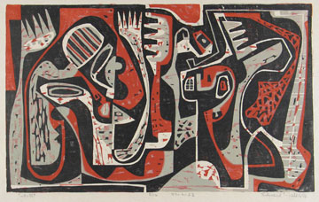 Ted Faiers: # Works on Paper from the Fifties	# May 4 – July 14, 2006 &lt;alt: Abstract black, white, grey, and red shapes&lt;/&gt;