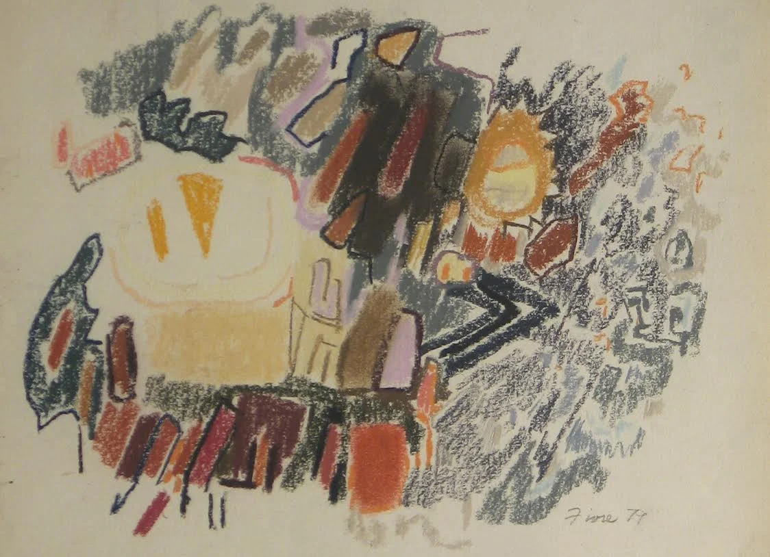 Abstract pastel work with floating shapes in muted tones