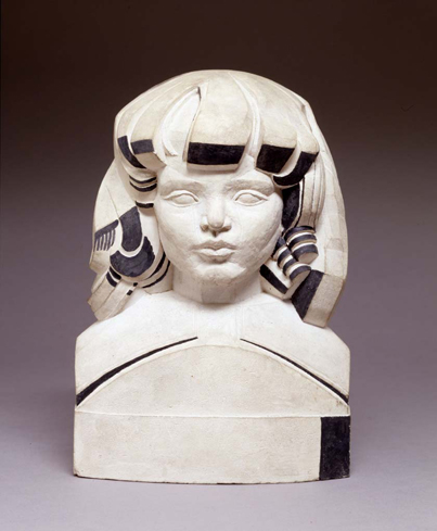 Statue of a girl with bangs