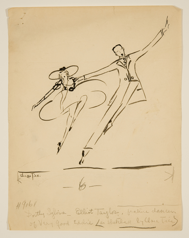 Drawing of woman and man dancing