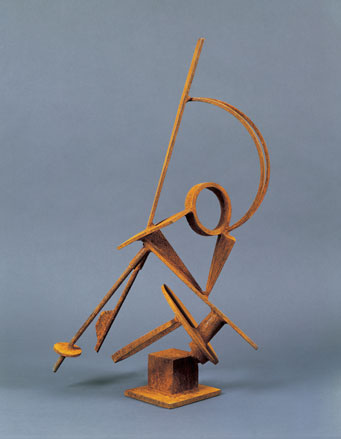 Brown geometric sculpture 