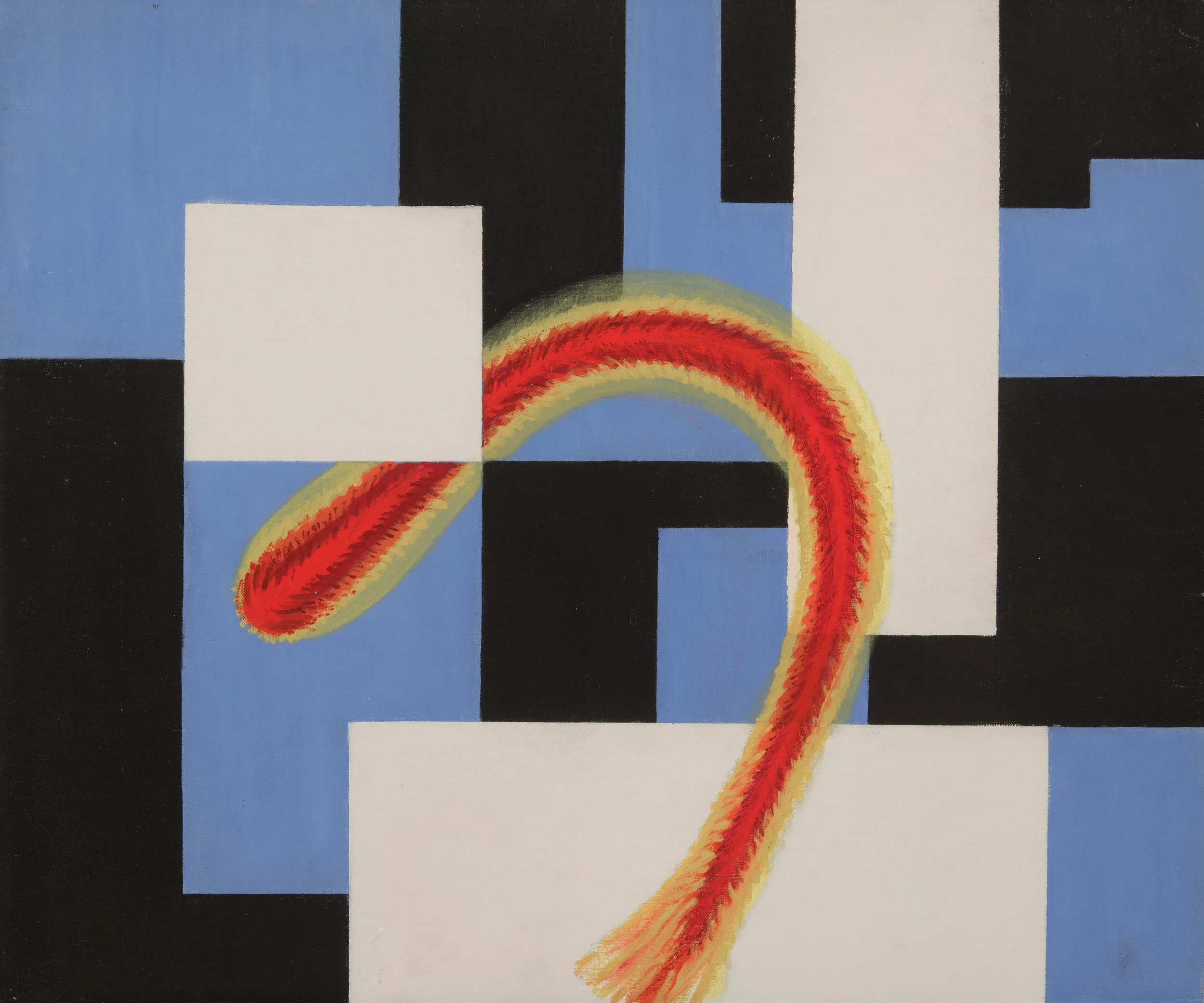 Copy of Abstract painting with blue, white, red, black
