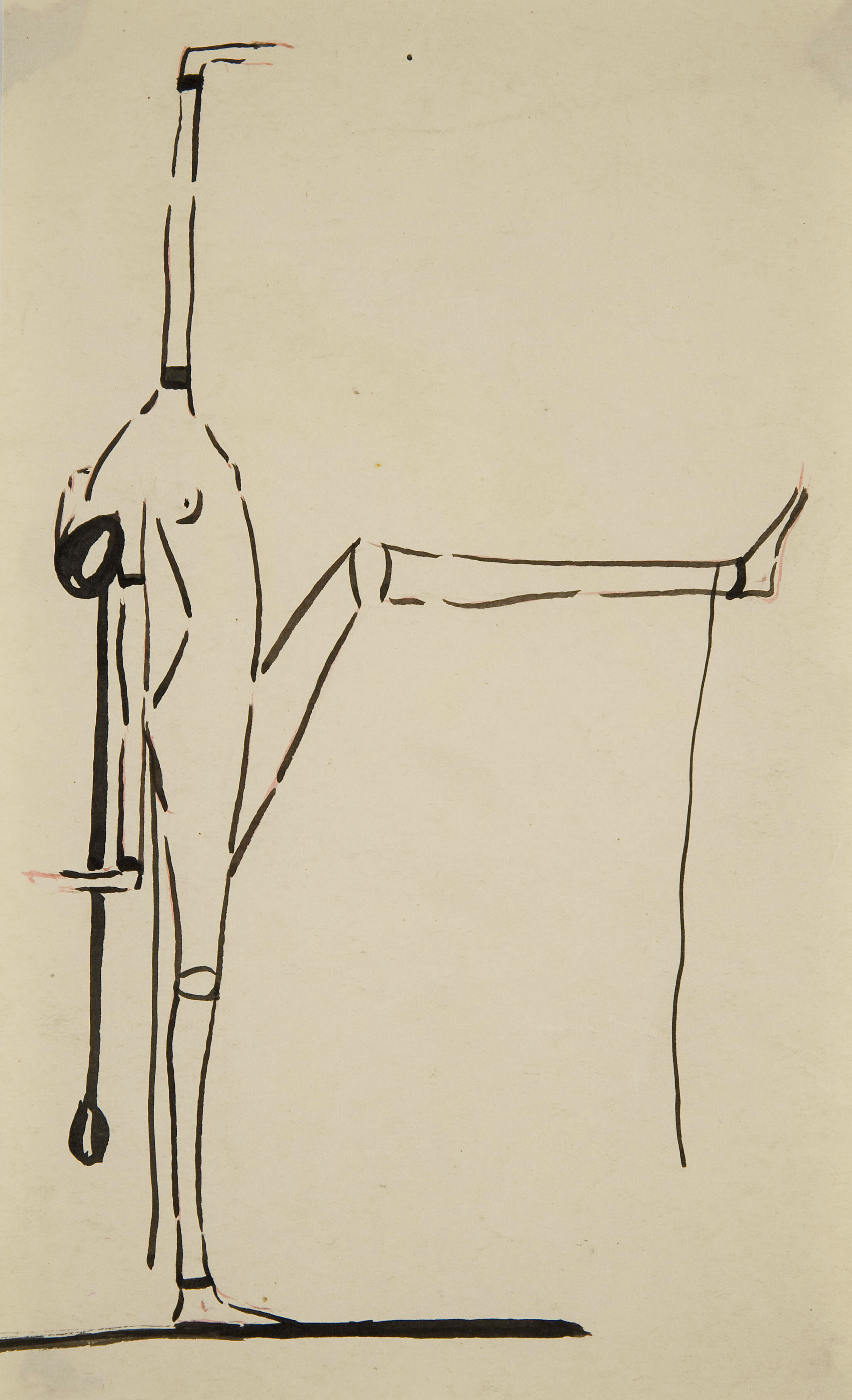 Drawing of nude woman dancing