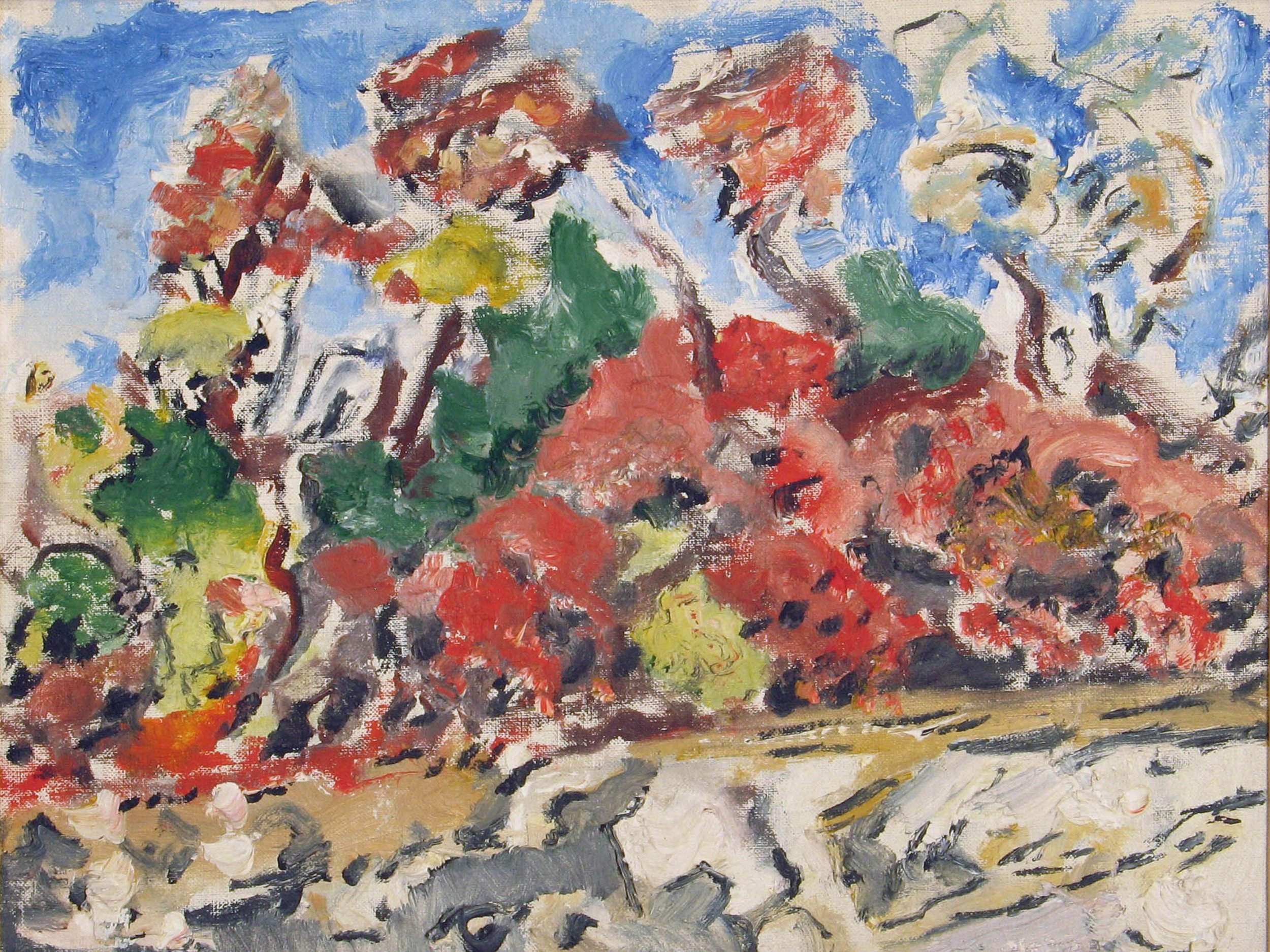 Halpert &amp; Marin &lt;alt: Autumn landscape of red and green trees on a cliff on a blue-sky day &lt;/&gt;