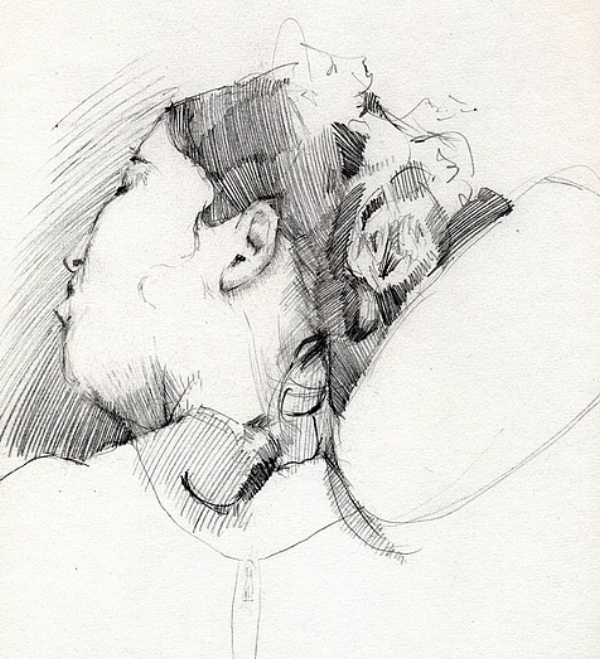 Tim Jaeger, Study of Woman Sleeping at the Airport, 2010
