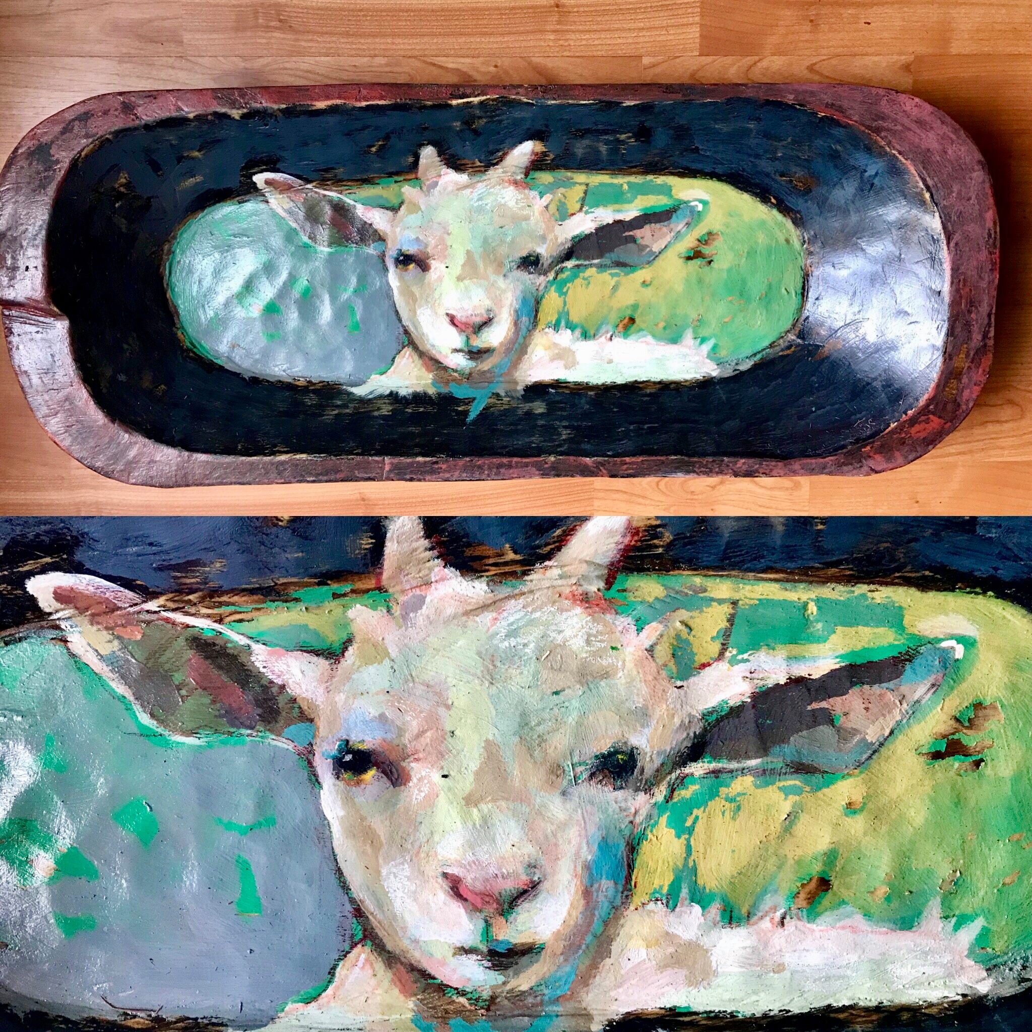 TIM JAEGER, (KID) BABY GOAT TRENCHER DOUGH BOWL no. 1,  2018
