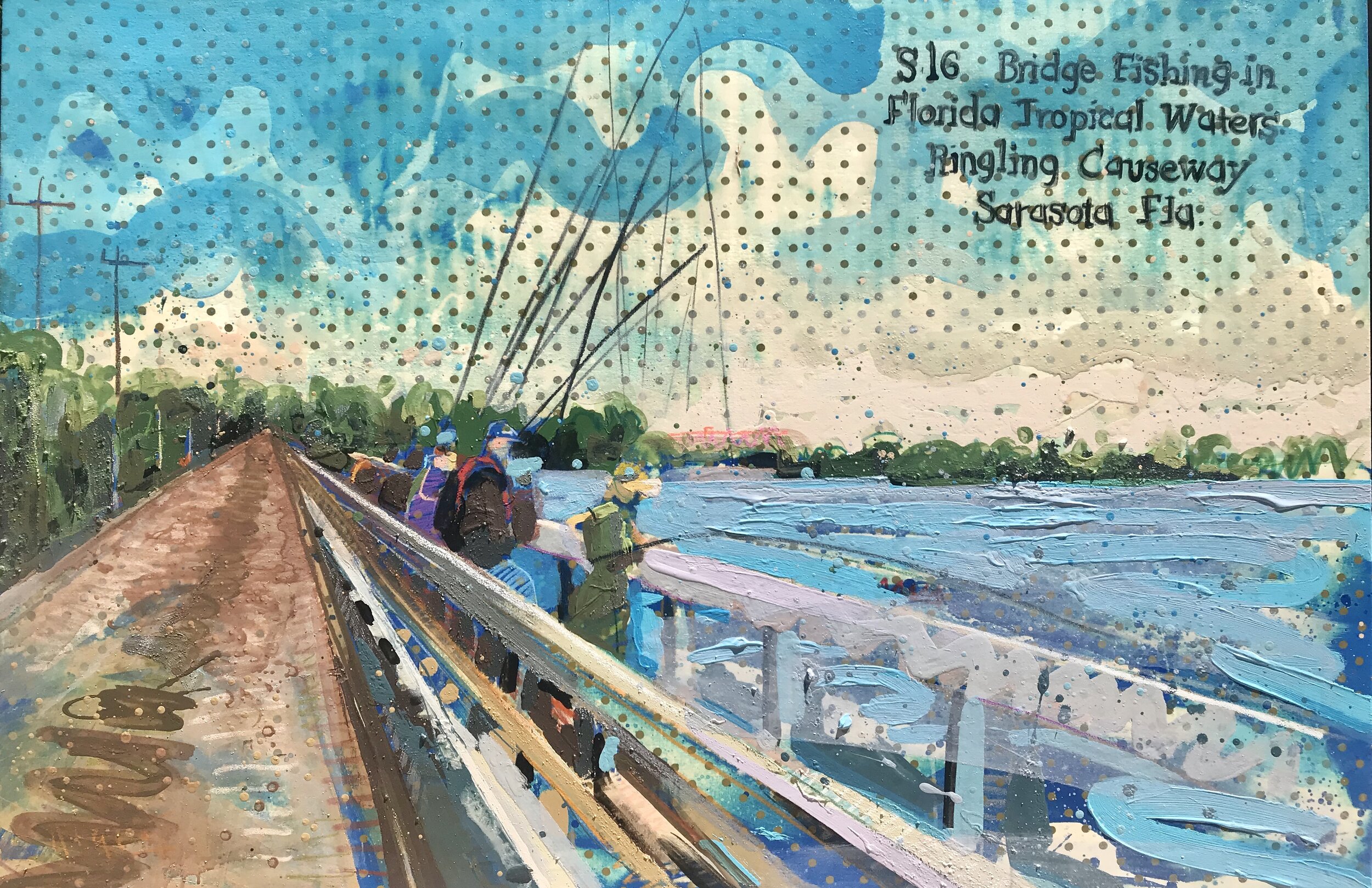 TIM JAEGER, BRIDGE FISHING IN FLORIDA TROPICAL WATERS, RINGLING CAUSEWAY, 2020