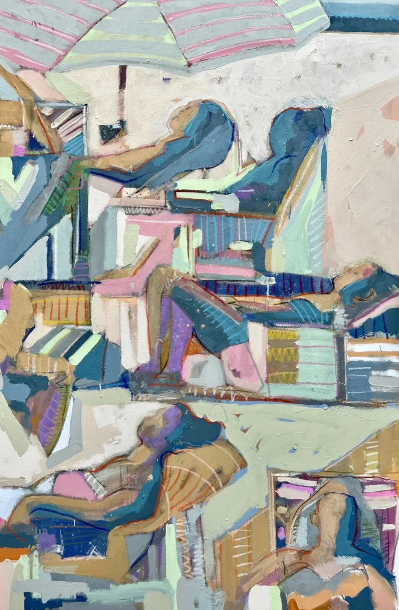 TIM JAEGER, REWRITE no. 1: Sunbathers of Sarasota, 2023
40” x 60”, acrylic + oil on canvas, private
