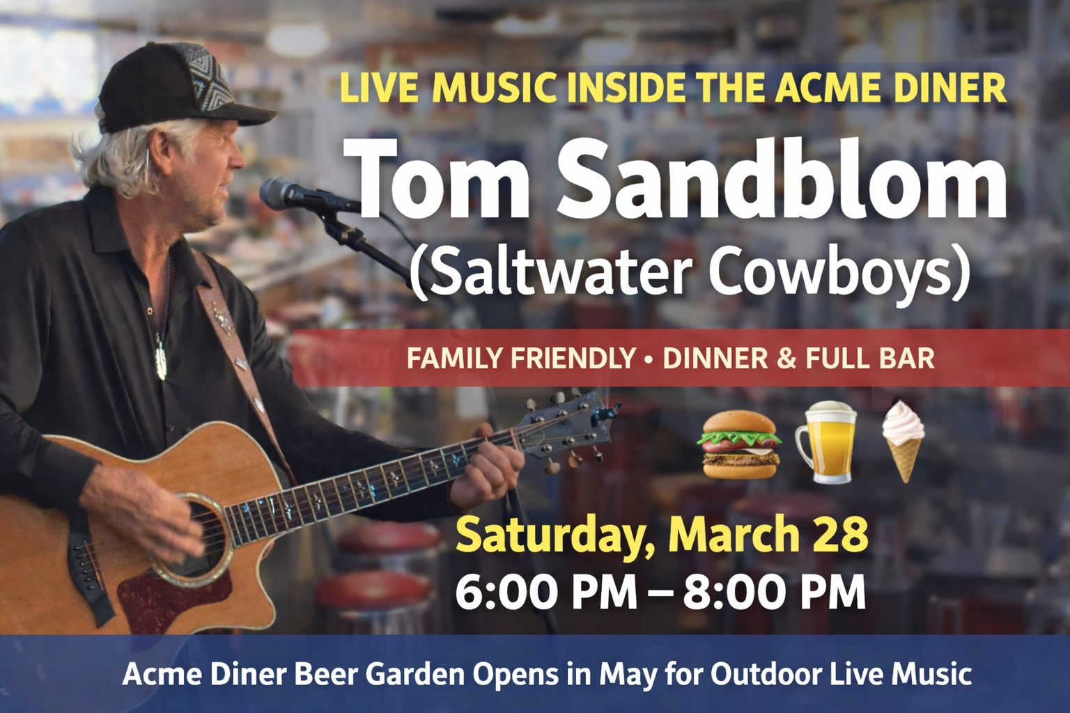 LIVE MUSIC - Tom Sandblom Solo Acoustic (Saltwater Cowboys)