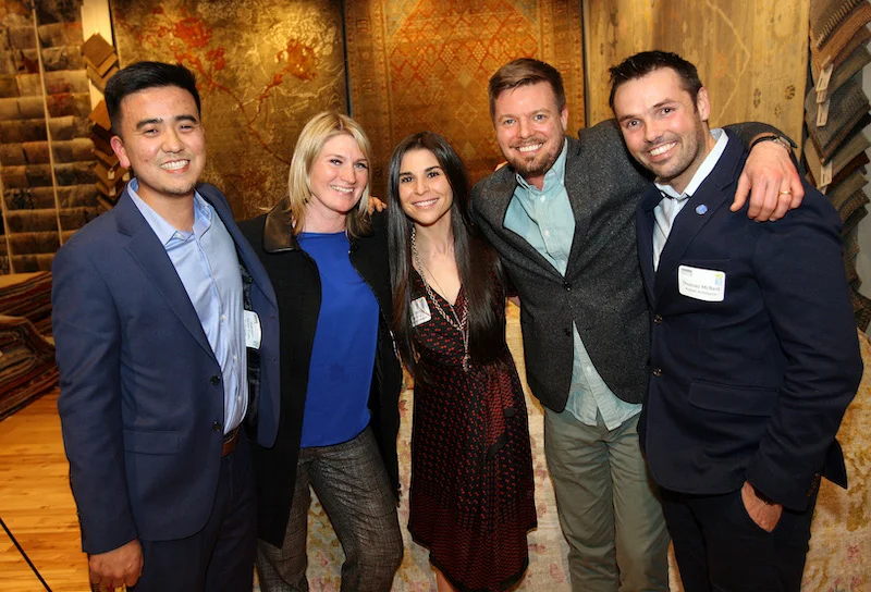 From left to right, “5 Under 40” 2019 winners: Special category, lighting: Yukinori Miles Endo , Studio Endo (Providence, RI); Landscape Design: Cheryl Russ , Glengate Company (Wilton, CT); Interior Design: Tyler Karu , Tyler Karu Design + Interiors (Portland, ME) and Dane Austin , Dane Austin Design (Boston, MA); Architecture: Thomas McNeill , Hutker Architects (Falmouth, Vineyard Haven, and Boston, MA).