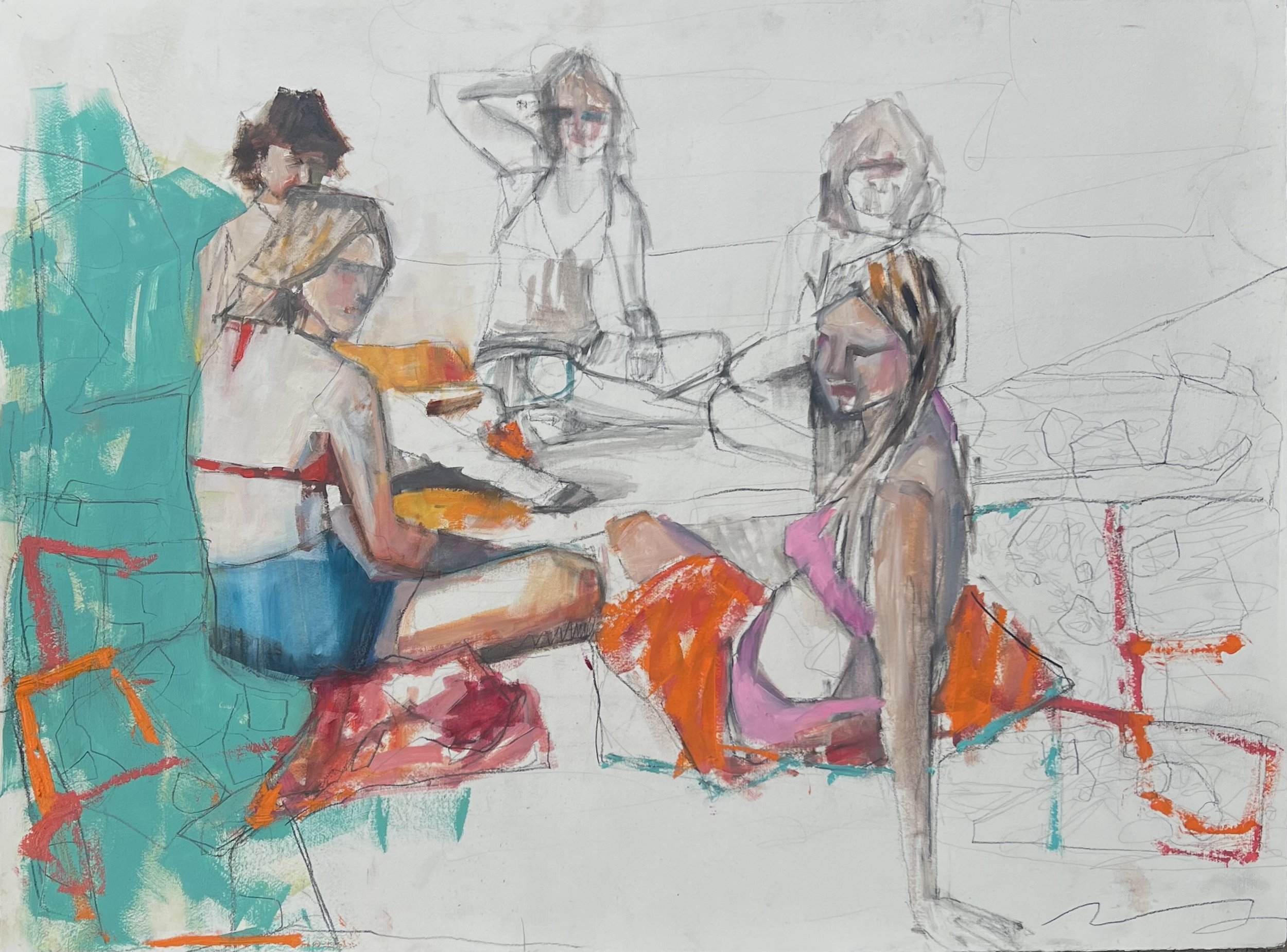Oil and Graphite on Paper 24×30” Available