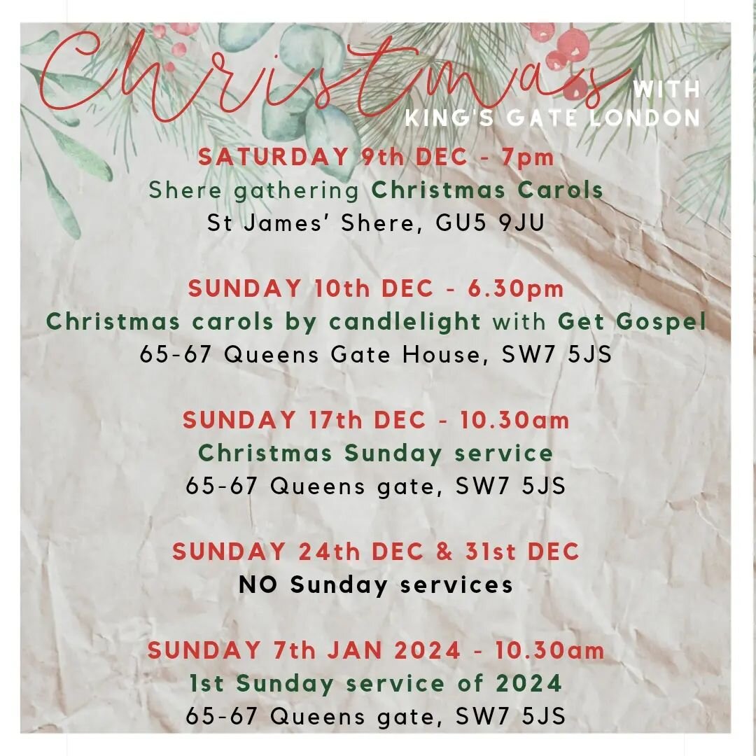 JOIN US | this festive season for any or all of these events. We'd love to see you ❤️ 

#londonchurches #christmas2023 #getgospel #livemusic