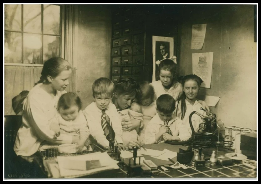 Lillian Gilbreth in her home office: "I work in the midst of confusion"