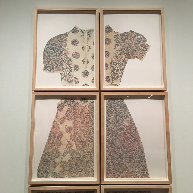 Close-up of Joan Lyons' "Prom" (1975), on display at the Harry Ransom Center.