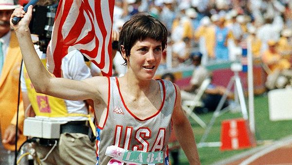 Joan Benoit, after her 1984 Gold medal victory in Los Angeles.